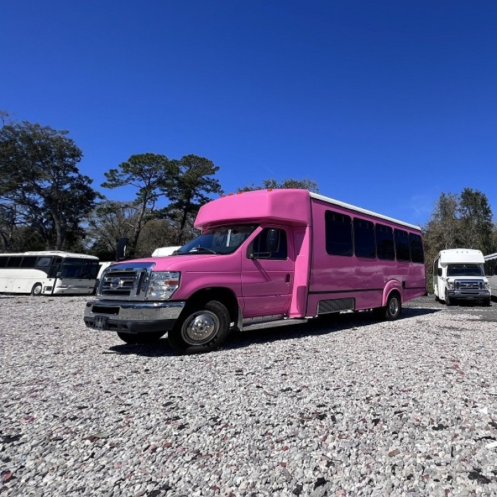 32 Passenger Pink Party Bus Jacksonville