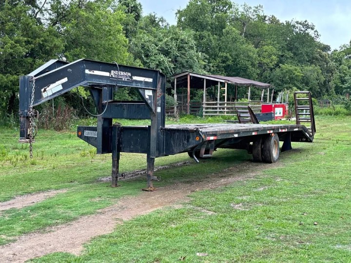29' Anderson Gooseneck Flatbed Trailer - Dual 10K Axles