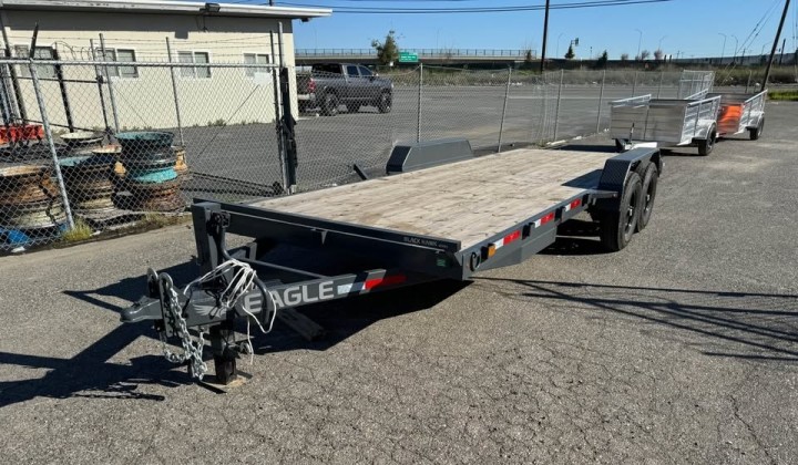 Eagle 7'x20' 14K Flatbed Trailer - Ramps & Stabilizers Included!