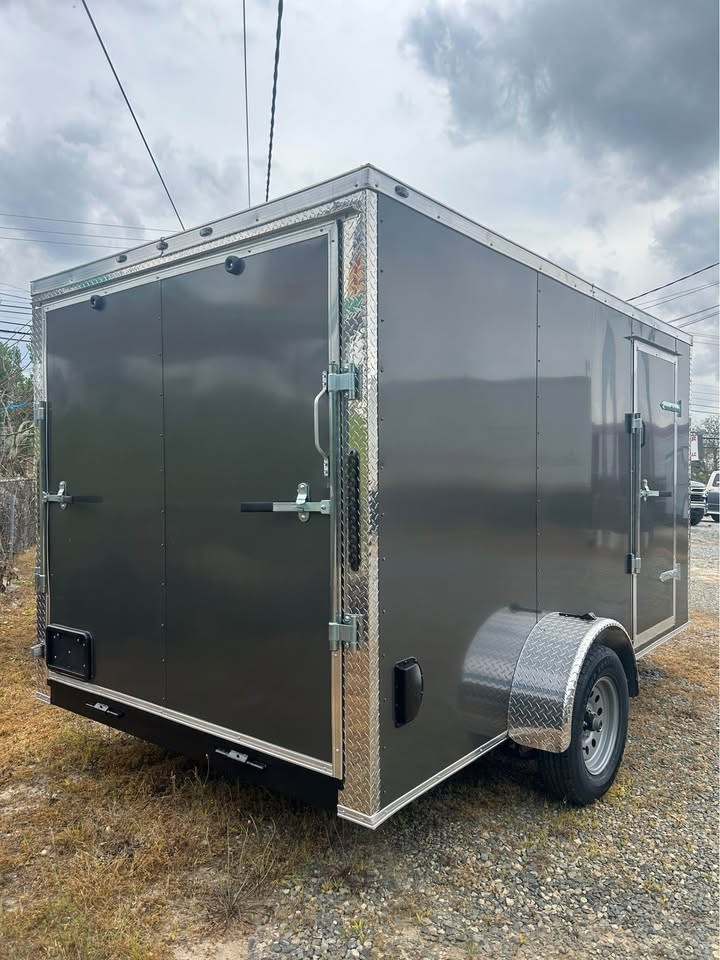 7x12 Metal Single Axle Enclosed Cargo Trailer - Heavy-Duty Build, Lightweight Tow!