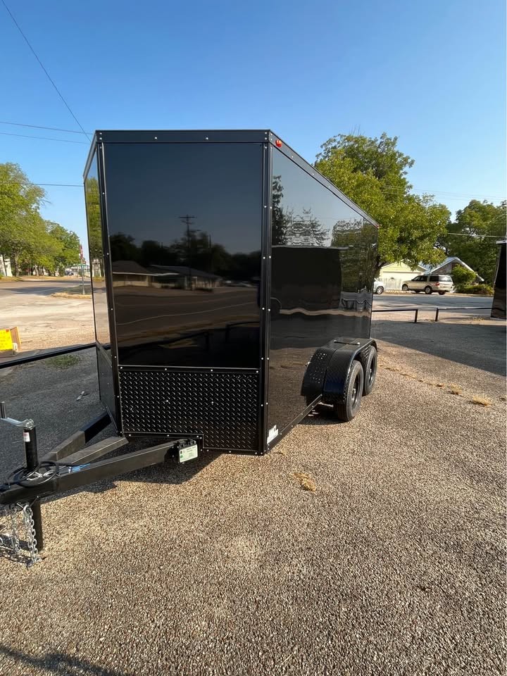 BLACK 6x12 Enclosed Cargo Trailer - Commercial 7,000lb Capacity