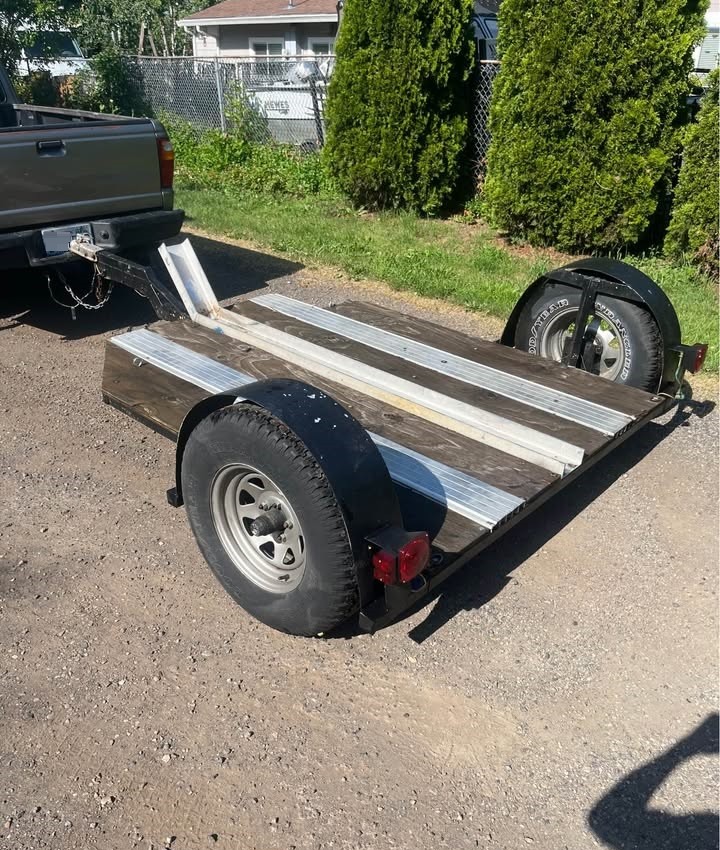 Compact 67"x7' Motorcycle Trailer - Fits Sportbikes, Scramblers & More!