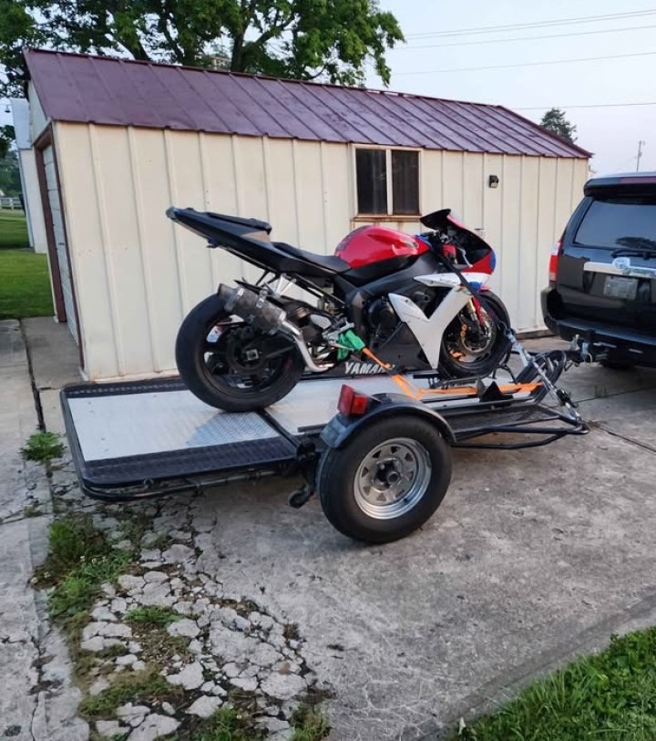 Kendon 2-Rail Motorcycle Trailer - Sportbike & Cruiser Approved