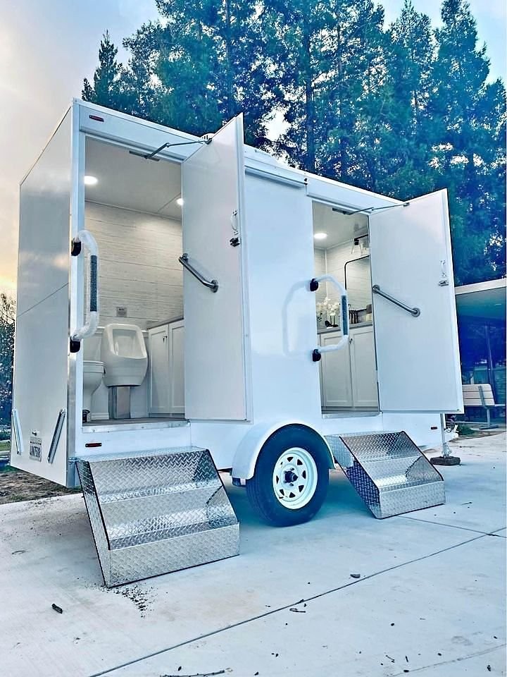 Double Cabin Restroom Trailer - NYC's Best Portable Toilets